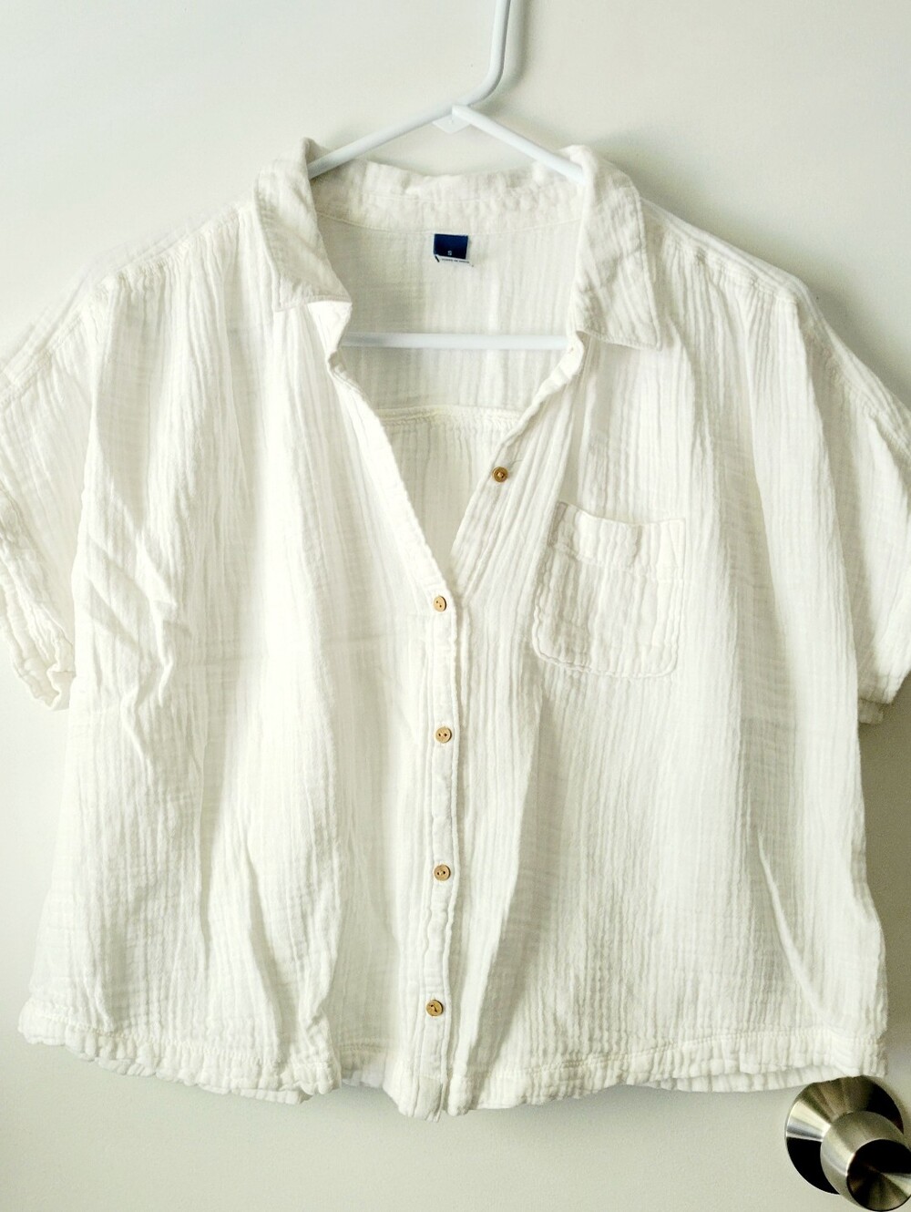 Old Navy White Gauzy Boxy Shirt